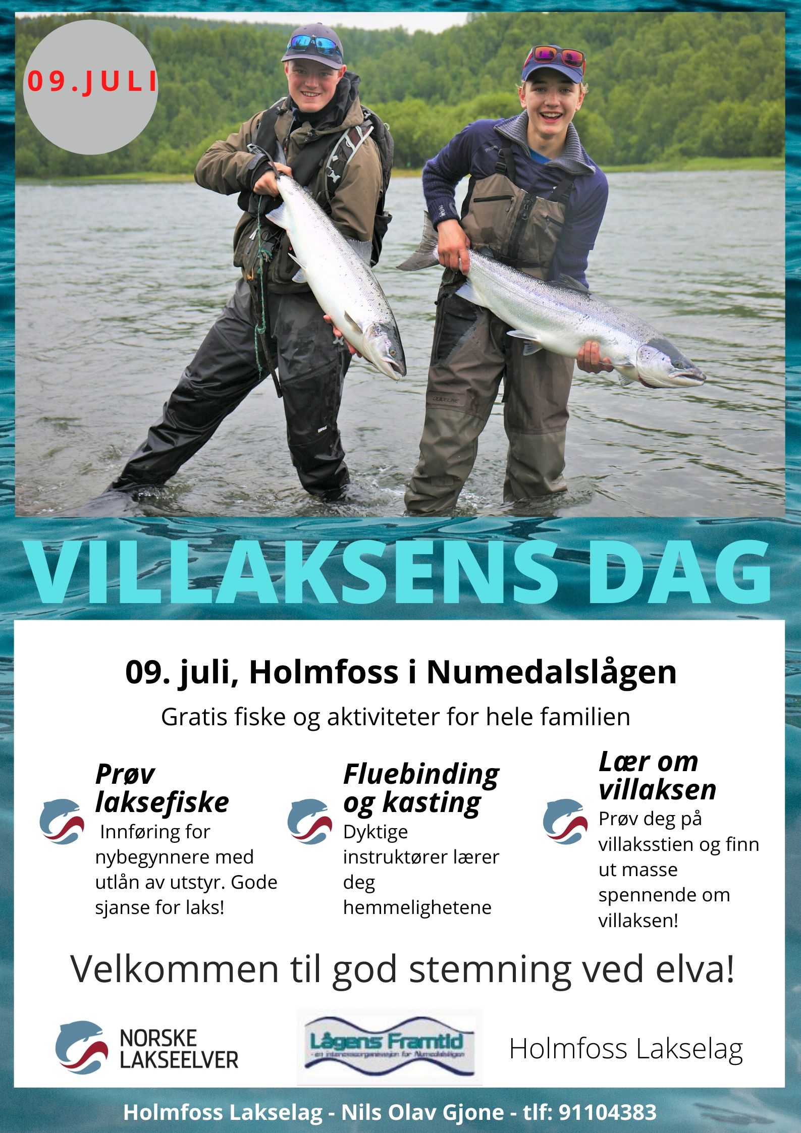 Plakat Villaksens dag Holmfoss 2020