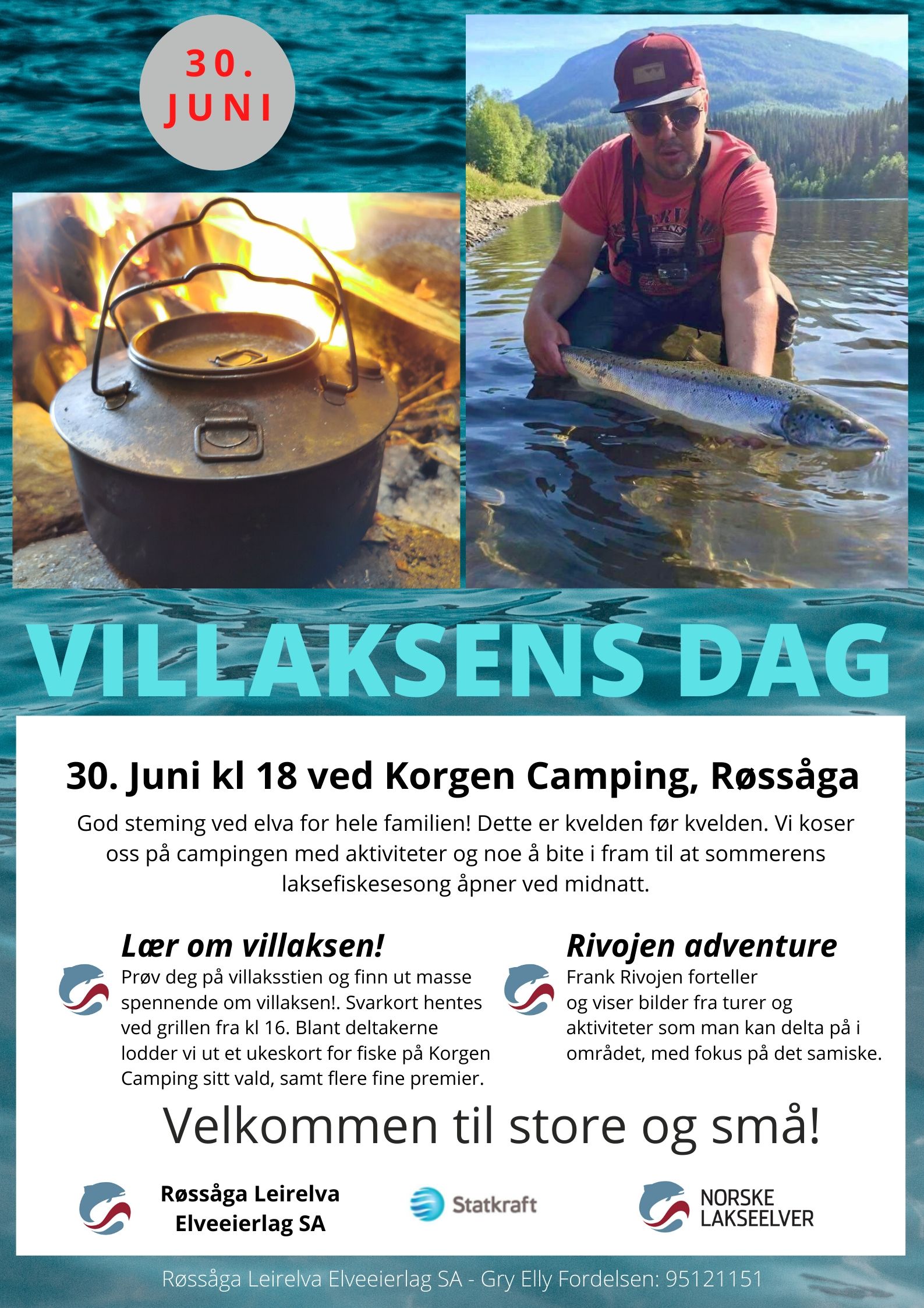 Plakat Villaksens dag Røssåga 2020