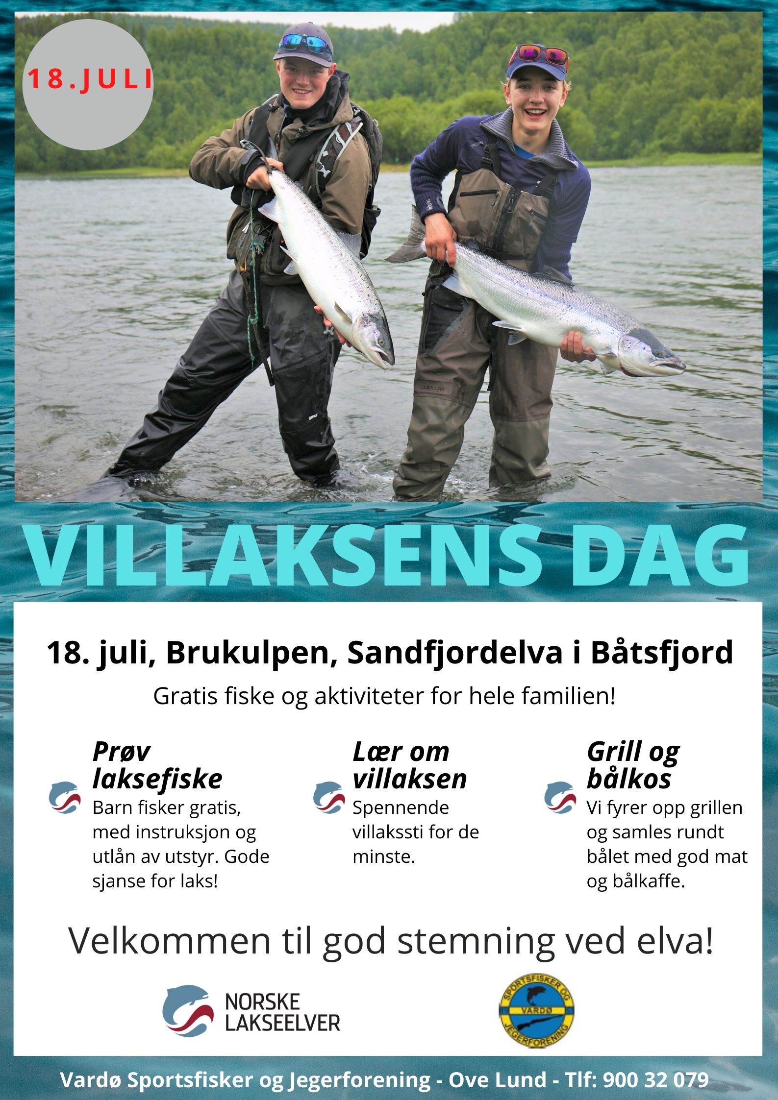 Plakat Villaksens dag Sandfjordelva 2020