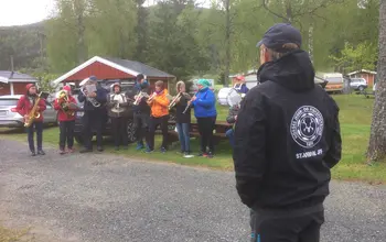 Hornmusikk under åpningen i 2021