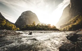 Panoramabilde fra Nærøydalselva.