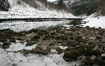 Tørrlagt elv.