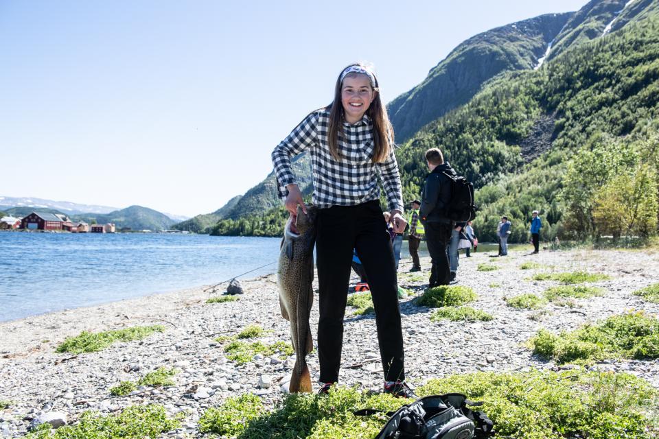 Det var ikke bare laks og sjøøret som bet på kroken på Villaksens dag på Marsøra denne dagen. Moro var det likevel! 