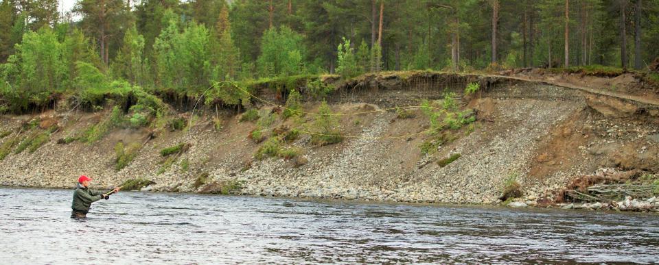 Laksefiske i Altaelva - foto: Torgeir W. Skancke - sterkestreker.no