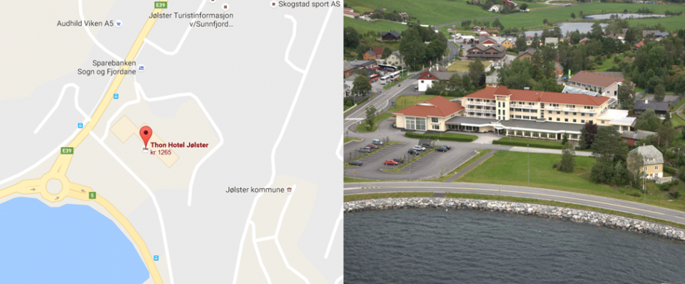 Thon Hotel Jølster sentralt plassert i fylket, på Skei