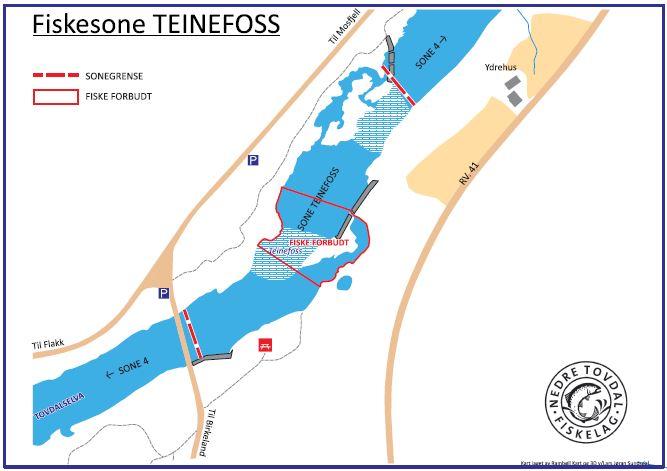Kart over Teinefoss