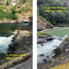 Lærdalselva med og uten slam