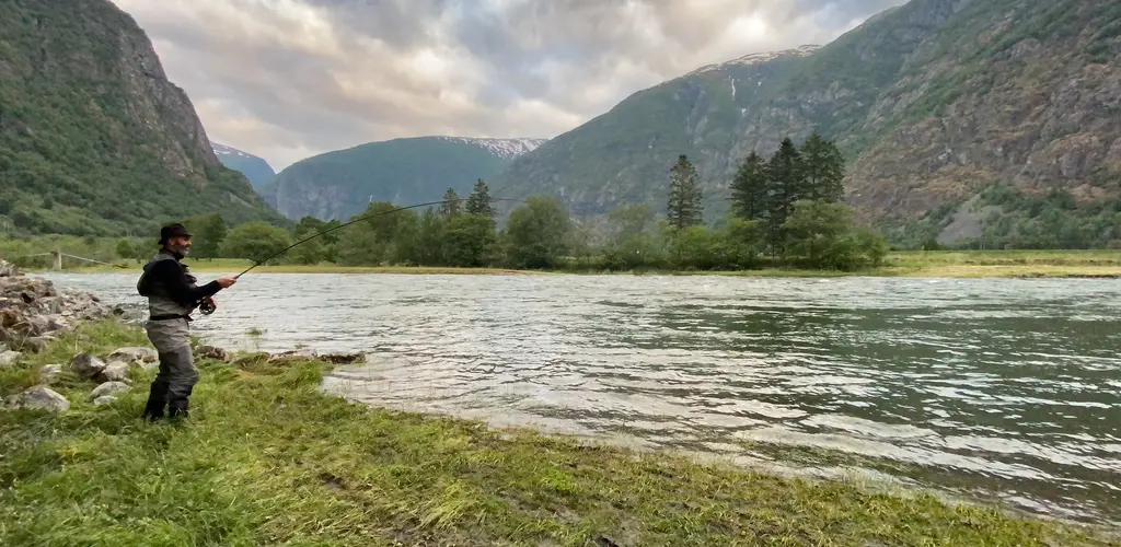Lærdalselva med fiskar Vidar Lillevik