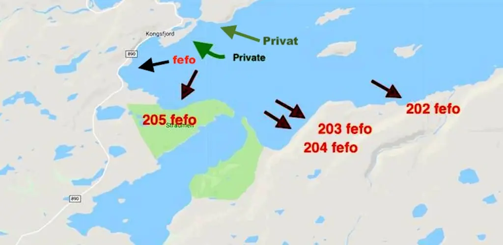 Lakseplasser - sjølaksefisket i Kongsfjorden