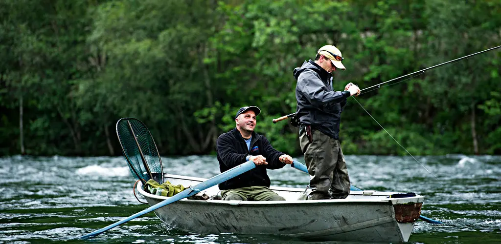Salmon fishing in Bolstadriver, Vosso