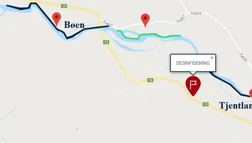 Desinfiseringstasjon på Tjentland