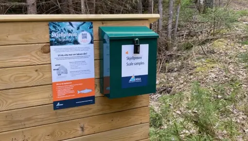 Skjellprøvekasse ved Isnes-stien
